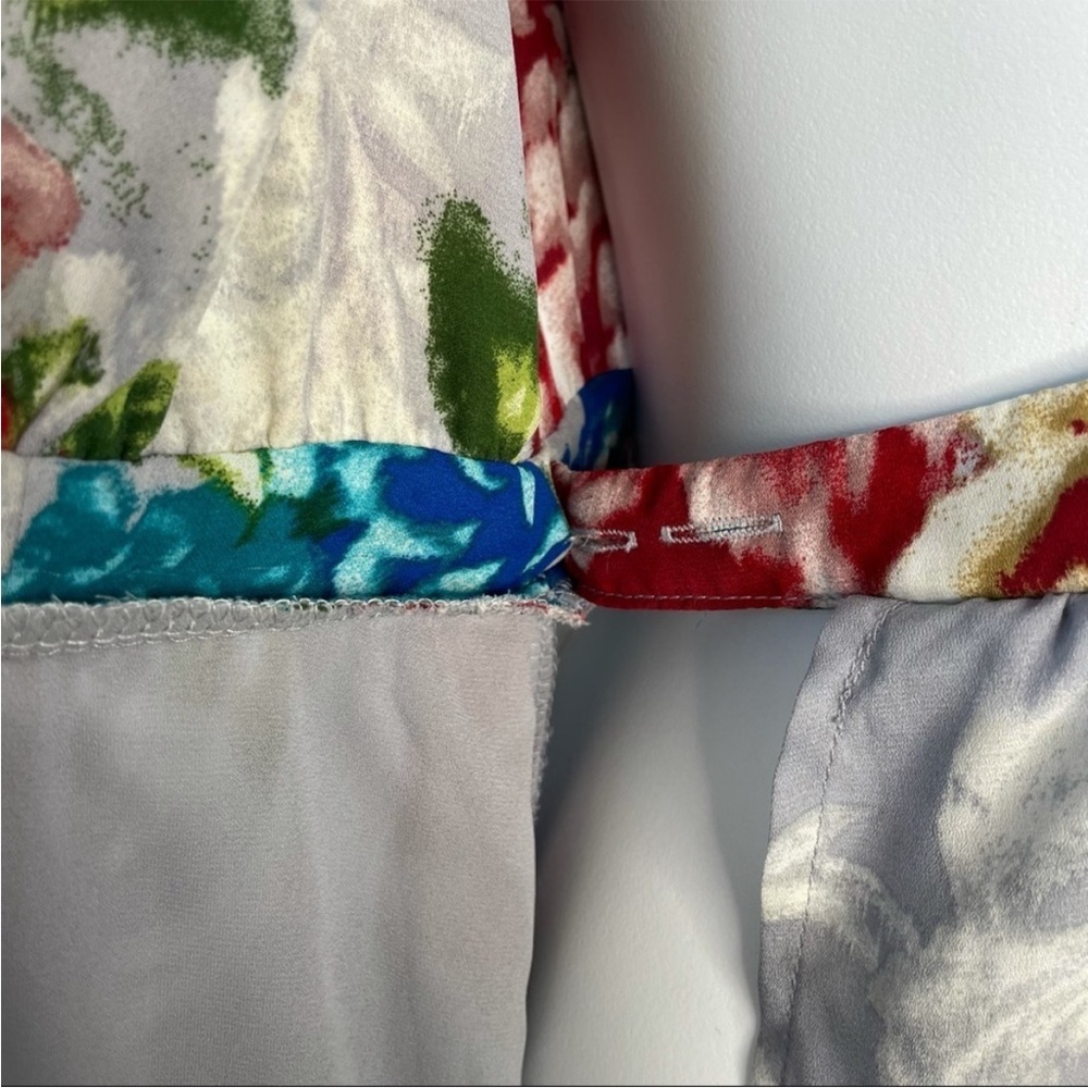 JUNE & HUDSON Blue Floral Wrap Front High Low Midi Long Dress Size Small - Picture 8 of 9